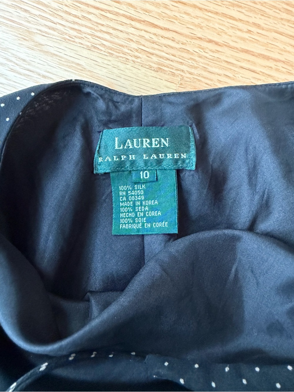 Lauren Ralph Lauren 100% Silk Black Polka Dot Low Back Slip Maxi Dress 10 - Picture 3 of 11